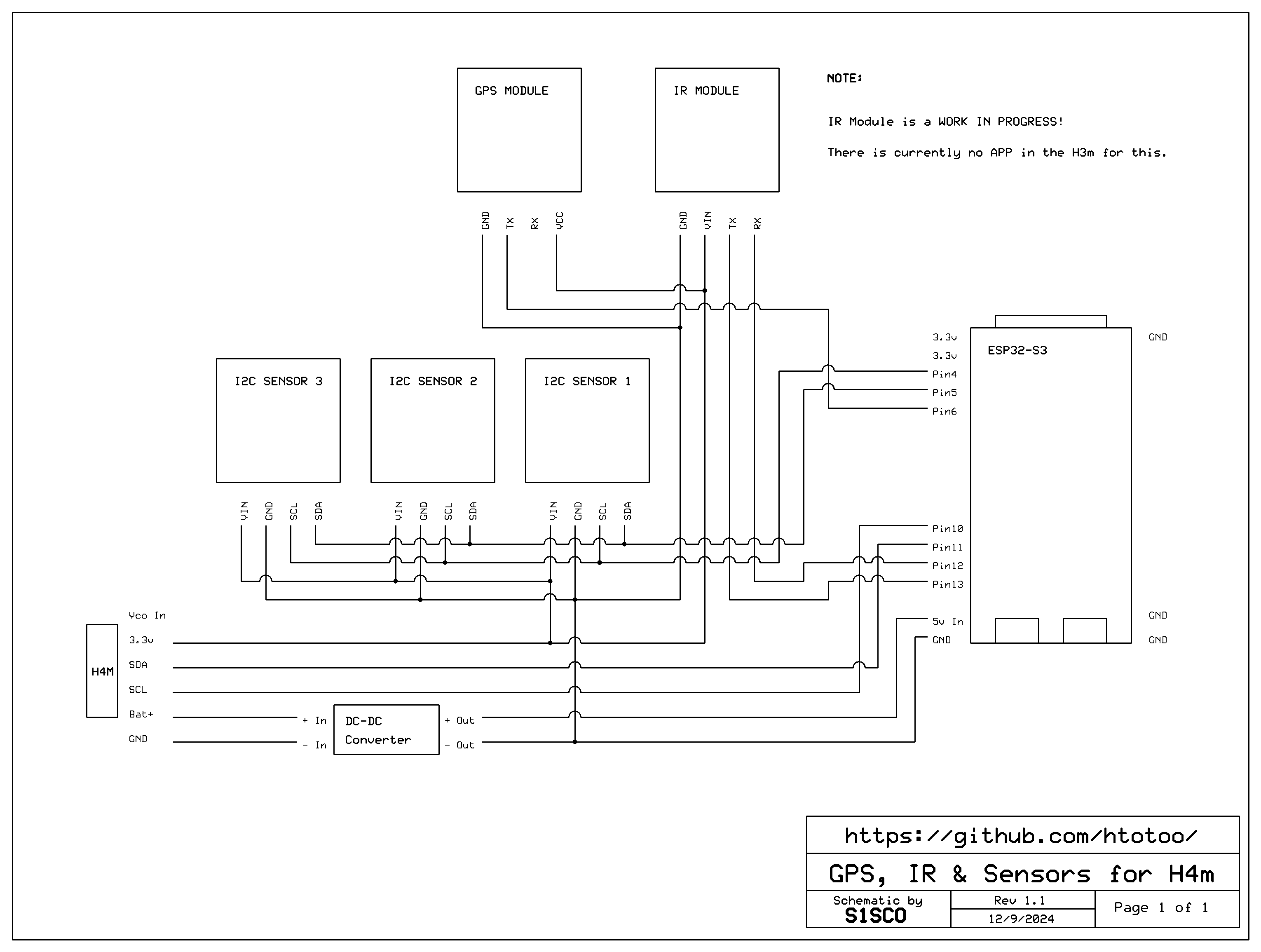 GPS, IR and ESP32 Schematic